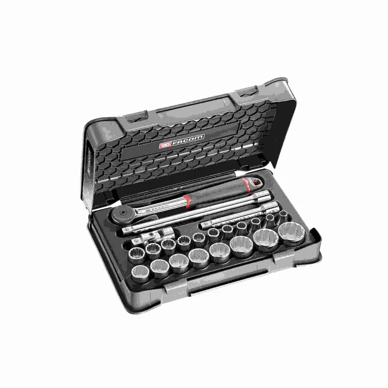 Facom S.161-3P12 Coffret douilles 1/2" 12 pans métriques - 23 pièces -