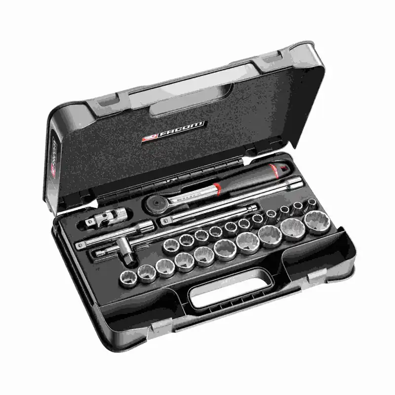Facom S.161-4P12 Coffret douilles 1/2" 12 pans métriques - 26 pièces -