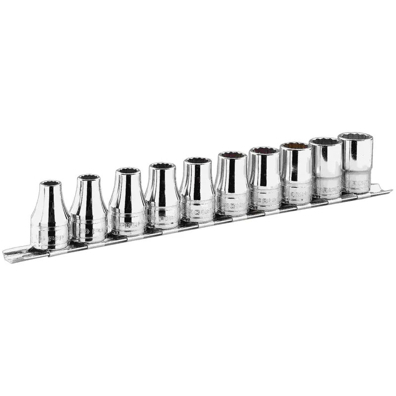 Facom S.41E Jeu de 8 douilles à 12 pans 1/2", mesures métriques, sur étagère