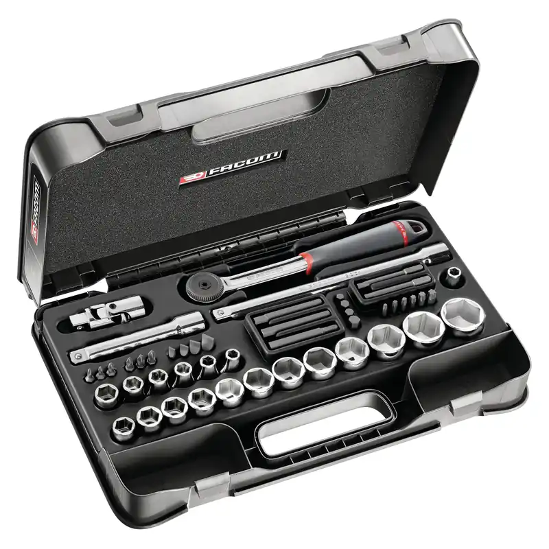 Facom S.851 Coffret douilles 1/2" 6 pans métriques - 48 piéces