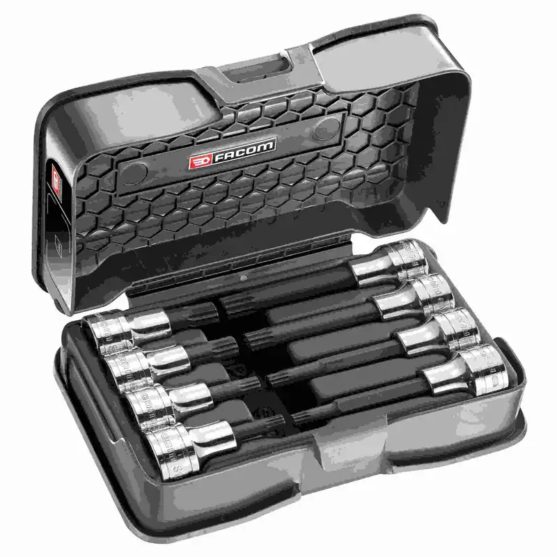 Facom SV.J8B Coffret avec embouts de tournevis courts et longs 1/2" XZN® - 8 pièces