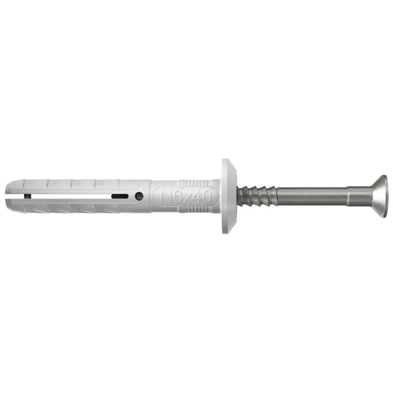 Fischer 50339 Cheville à clou N 6 x 40/7 P avec tête fraisée galvanisée électrolytiquement
