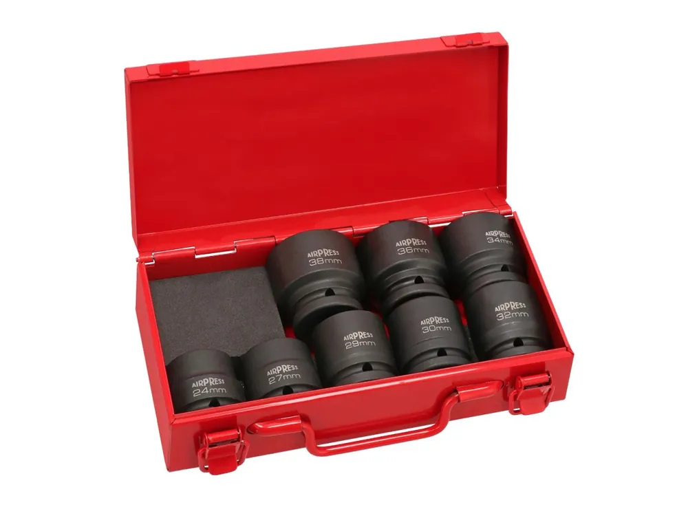 Airpress 45580 Jeu de douilles électriques 3/4" 8 pièces
