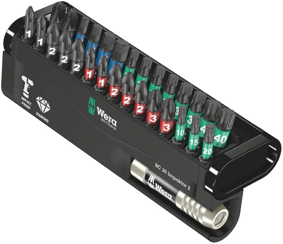 Wera 05057697001 Bit-Check BC 30 Impaktor 2 Bit Set 30-Piece