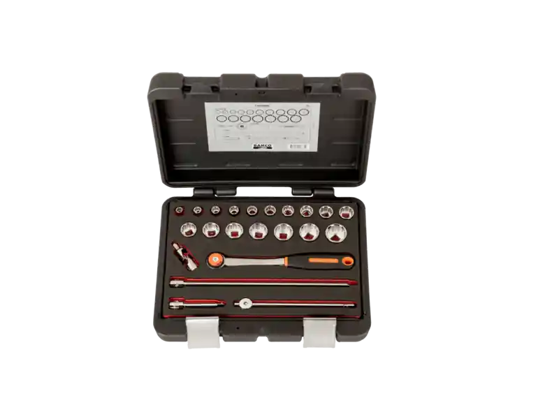 Bahco 7422MBR Jeu de clés à douille 3/8" métriques 6-22 mm