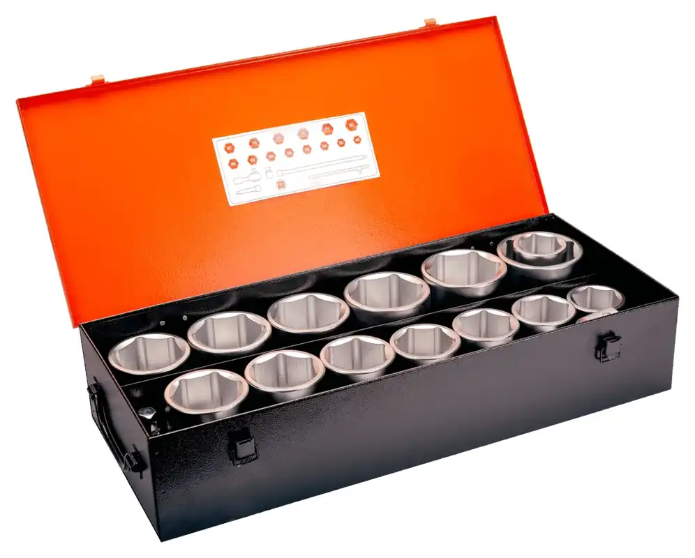 Bahco 9540MBL Jeu de clés à douille, 1" métrique 19 pièces