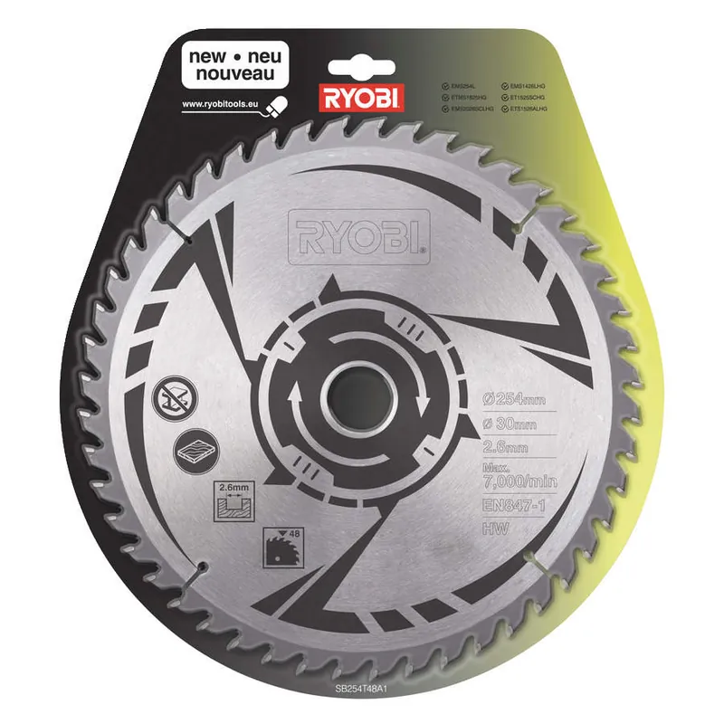 Ryobi Accessoires 5132002622 SB254T48A1 Lame de scie HM 254 x 30 x 48T