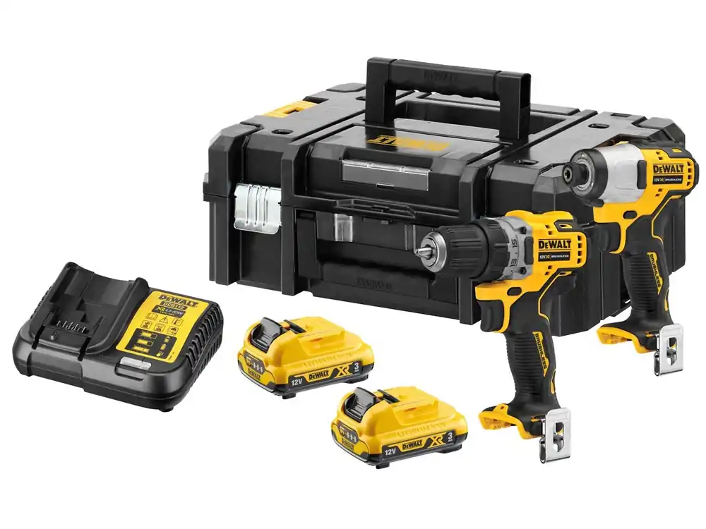 DeWalt DCK2110L2T-QW Jeu de pièces détachées DCK211D2T Tournevis de perçage DCD710 + Tournevis à chocs DCF815 10,8 V 2,0 Ah XR