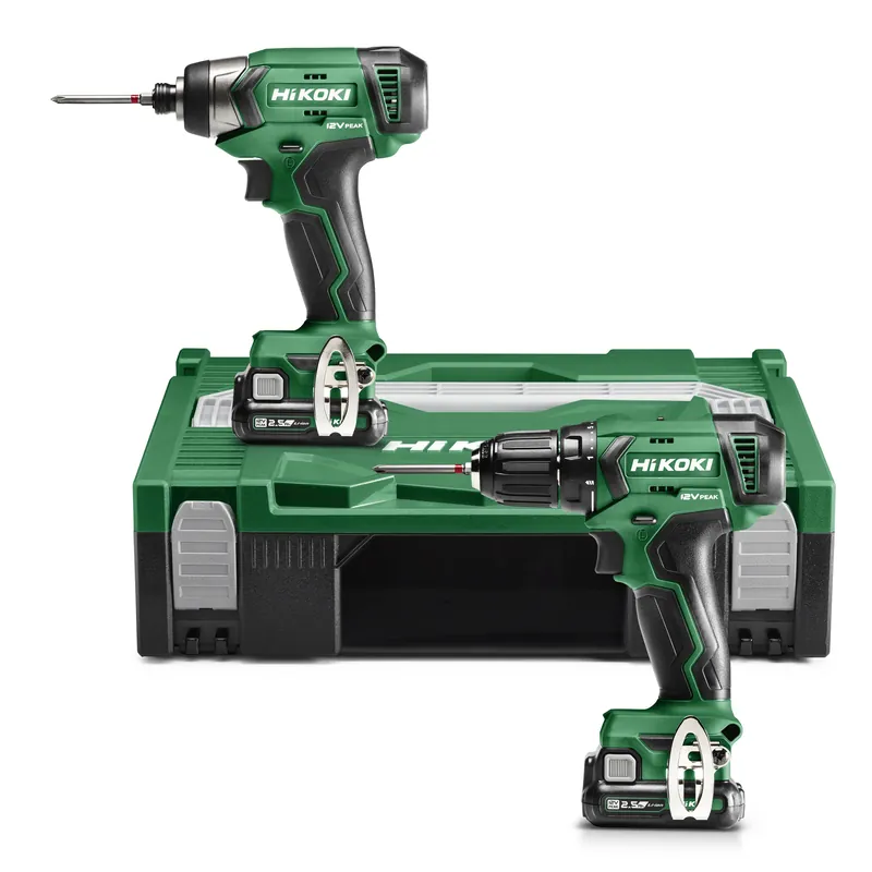 HIKOKI KC12DAWAZ Ensemble combiné - DS12DAW perceuse-visseuse sans fil + WH12DAW clé à chocs 12V 2.5Ah Li-Ion + 5 ans de garantie du revendeur