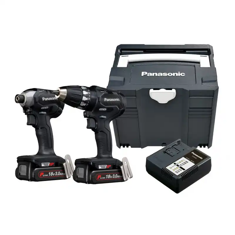 Panasonic EYC231PN2G Kit combiné perceuse à Accu EY74A3 et perceuse à percussion EY76A1 18 Volt 3.0 Ah Li-ion en systainer