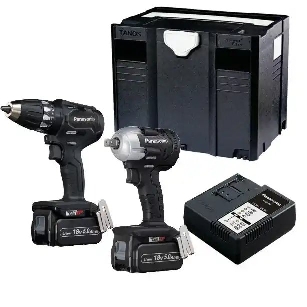 Panasonic EYC232LJ2G Kit combiné perceuse sans fil EY74A3 et clé à chocs EY75A8 18 Volt 5.0 Ah Li-ion en systainer