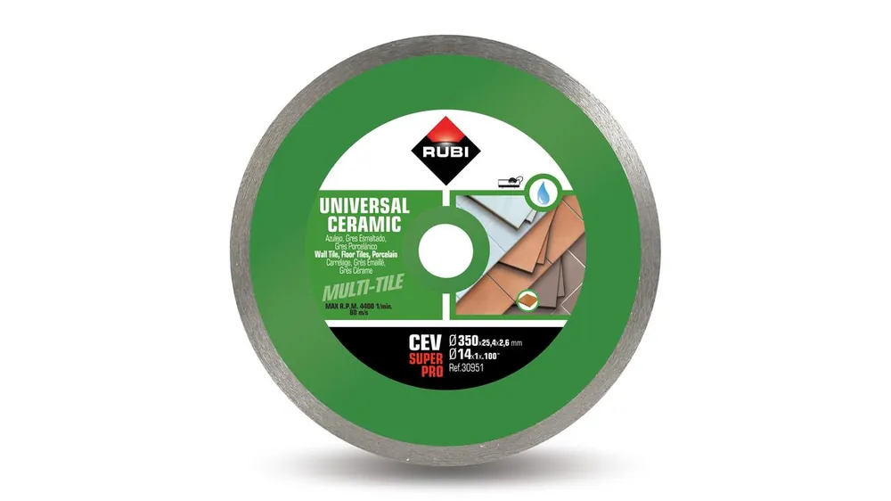 Rubi 30945 CEV-180 Superpro 180 mm x 22,2/25,4 mm Scie diamantée continue pour carreaux de céramique