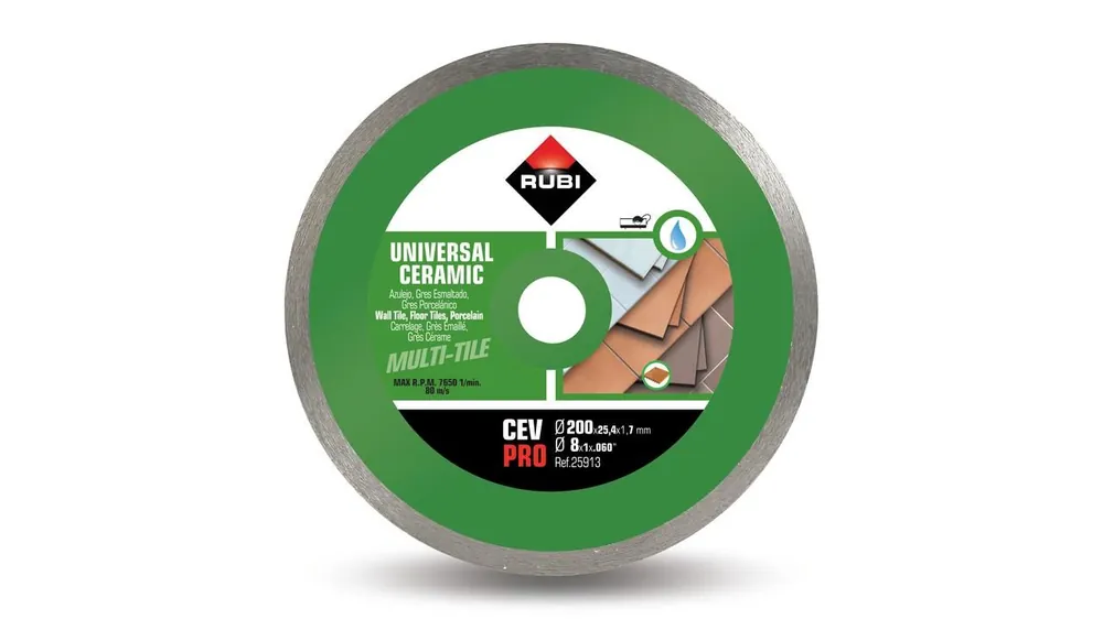 Rubi 25912 CEV-180 Pro 180 mm x 22,2/25,4 mm Scie diamantée continue Carreaux de céramique