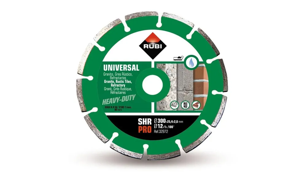 Rubi 32974 SHR-250 Pro 250 mm x 25,4 mm Scie diamantée UNI