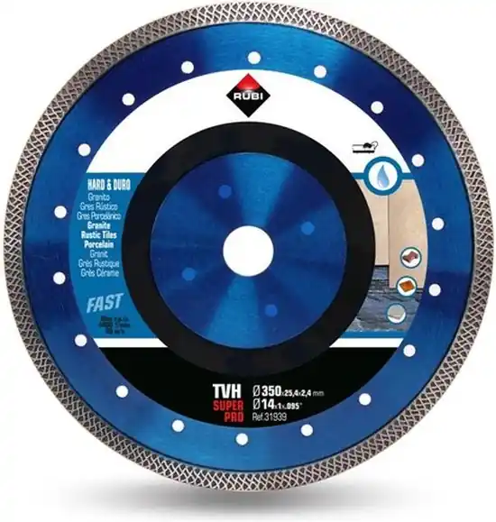 Rubi 31939 TVH-350 SuperPro 350 mm x 25.4 mm Scie diamantée Turbo Hard
