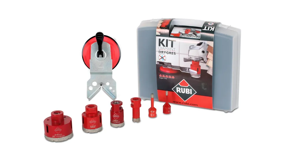 Rubi 50996 Kit DRY GRES Jeu de forets à sec M14 6/8/20/35/50/68 mm