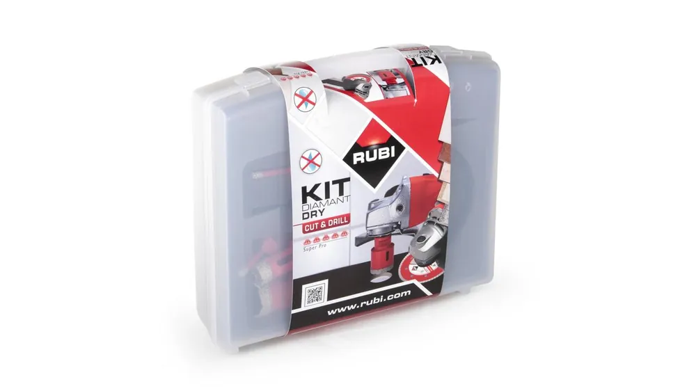 Rubi 68923 Kit DRY GRES Jeu de forets à sec M14 2x6 mm/1x20/1x35 mm + lame de scie TCR115 mm