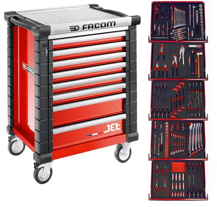 Facom JETCMM175BNL Chariot à outils rempli de rouge 175 pcs