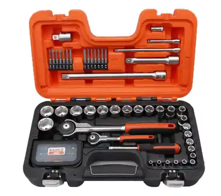 Bahco SW79 Jeu de douilles 1/4"-1/2" 79 pièces avec tête à cliquet articulée