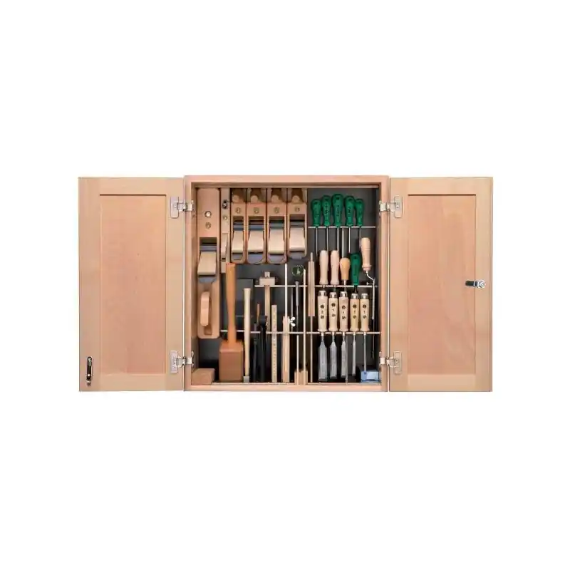 Ulmia 40-304 Jeu d‘outils 37 pièces pour le menuisier dans un coffret en bois
