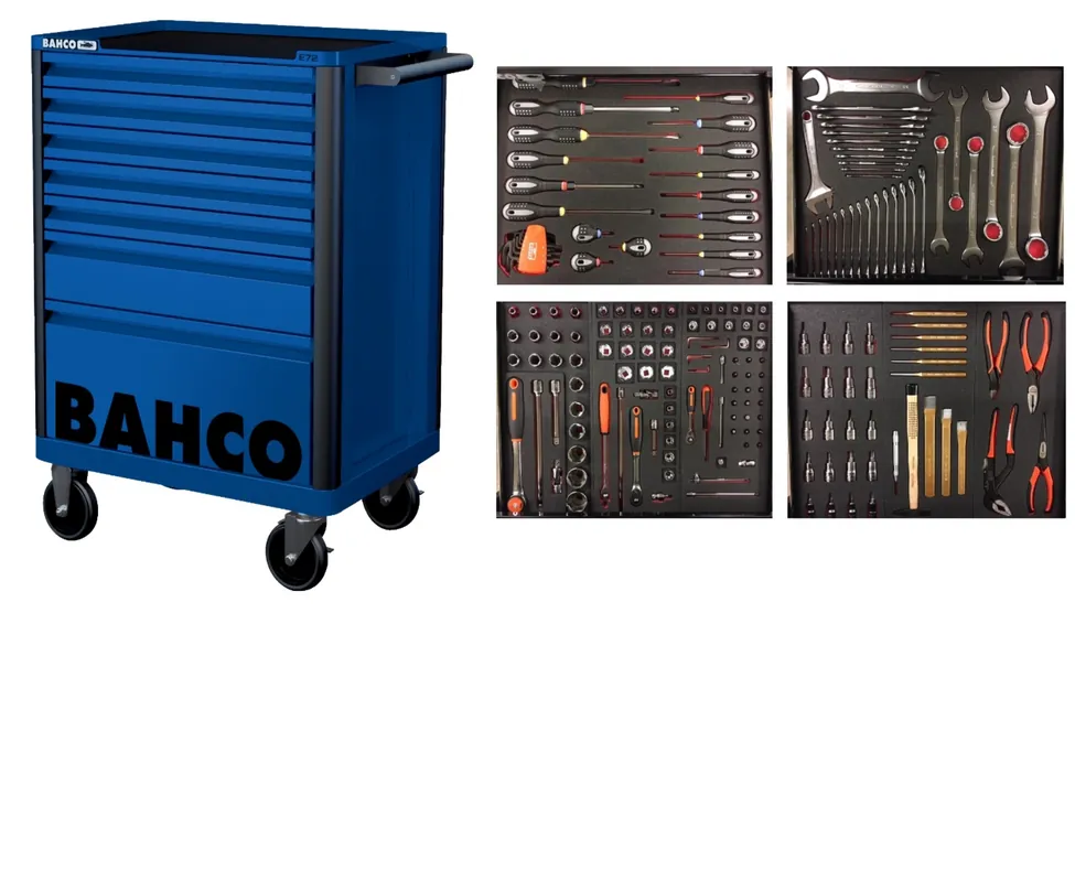 Bahco 1472K7BLUE-FULL4 Chariot à outils bleu 190 pièces
