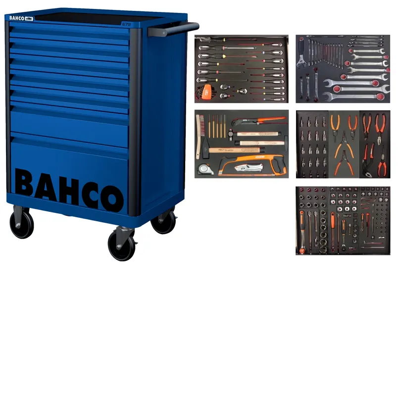 Bahco 1472K7BLUE-FULL5 Chariot à outils bleu 193 pièces