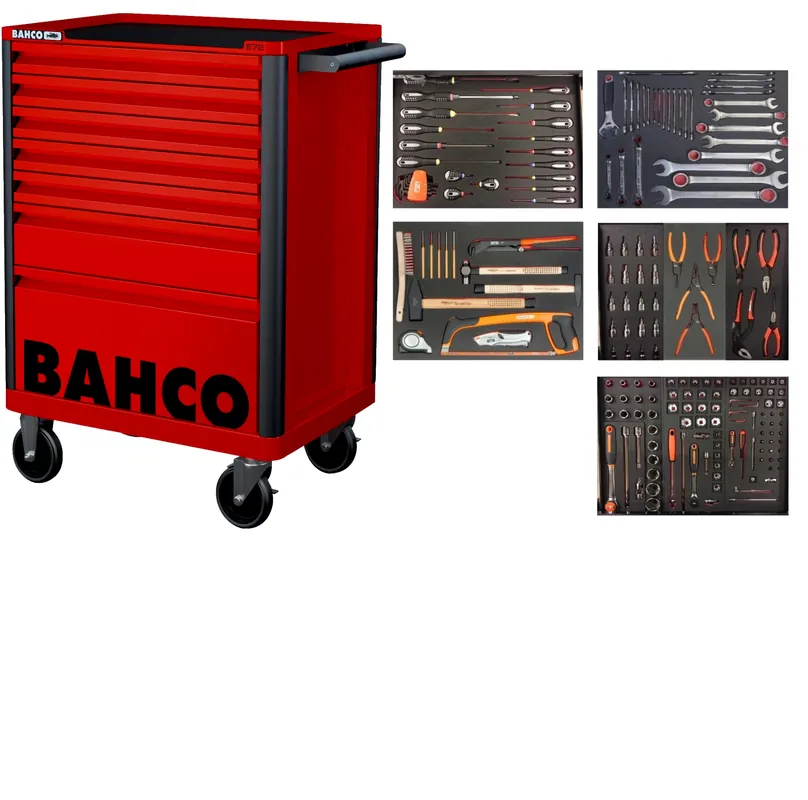 Bahco 1472K7RED-FULL5 Chariot à outils rouge 193 pièces