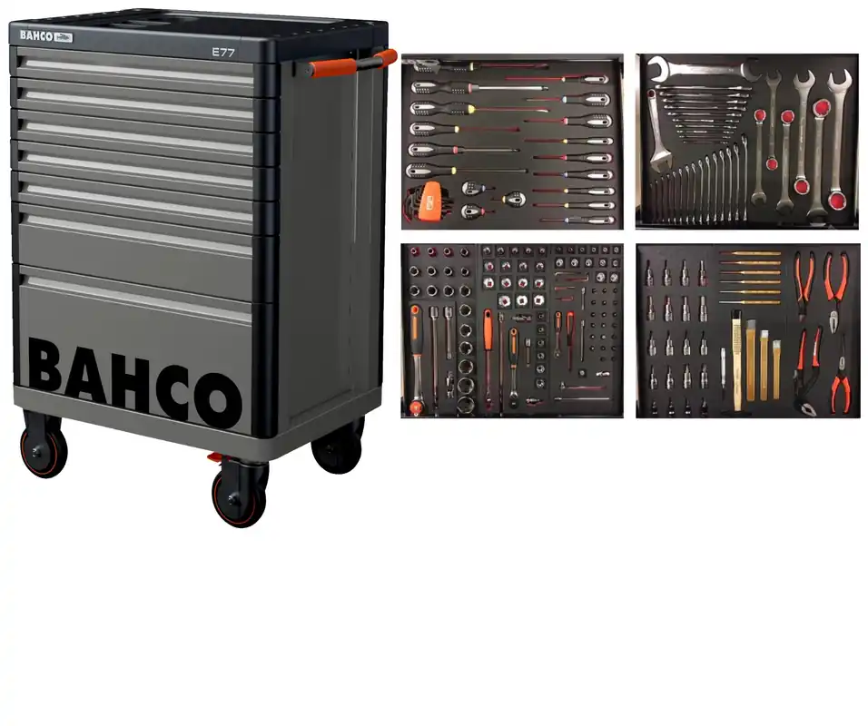 Bahco 1477K7GREY-FULL4 Chariot à outils gris 190 pièces