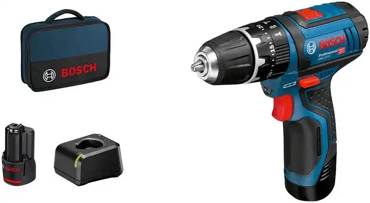 Bosch Bleu 06019B690H Perceuse-visseuse à percussion 12V 2.0Ah GSB 12V-15