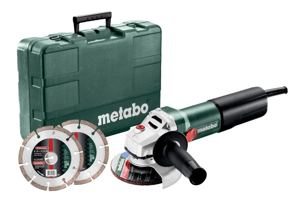 SK0172390-FR20260707-142325-0 Metabo 600347510 WEQ 1400-125 SET Meuleuse d‘angle 125mm 1400 Watt + 2 disques diamantés