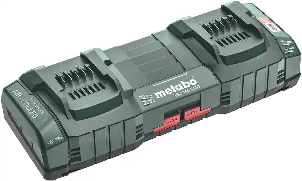 Metabo Accessoires 627495000 ASC 145 DUO Chargeur de batterie 12-36V "Air-Cooled" (refroidi par air)