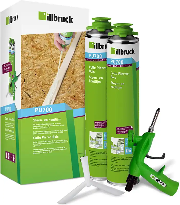 illbruck 340019 PU700 Kit de démarrage pour colle à pierre et à bois 880 ml