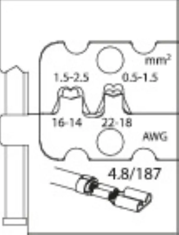 Gedore 1830643 Mâchoire de sertissage pour contacts plats 4.8 - 8140-10