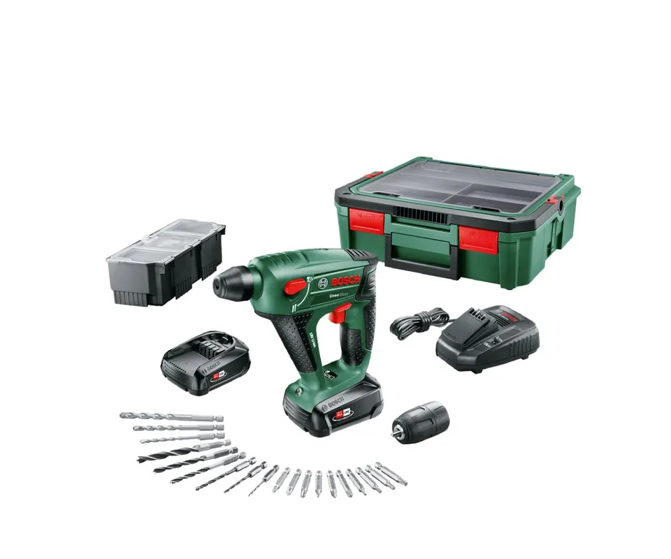 Bosch Vert 060395230K Uneo Maxx Perceuse marteau sans fil 18 Volt 1.5 Ah Li-ion + SystemBox