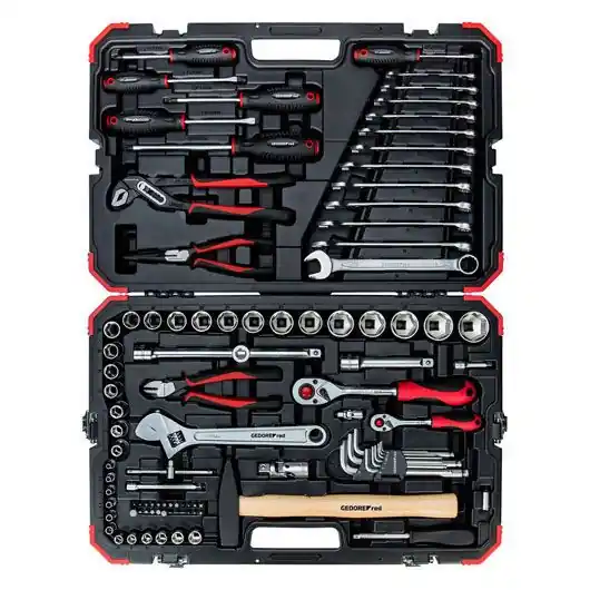 Gedore RED 3300063 Jeu de clés à douilles 100 pièces 1/4" + 1/2"
