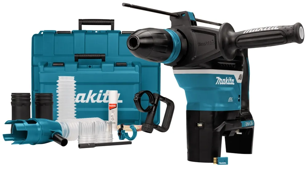 Makita DHR400ZUN1 Marteau combiné 2 x 18V, batteries et chargeur sds-max exclus, avec émetteur AWS et kit d‘‘aspiration des poussières