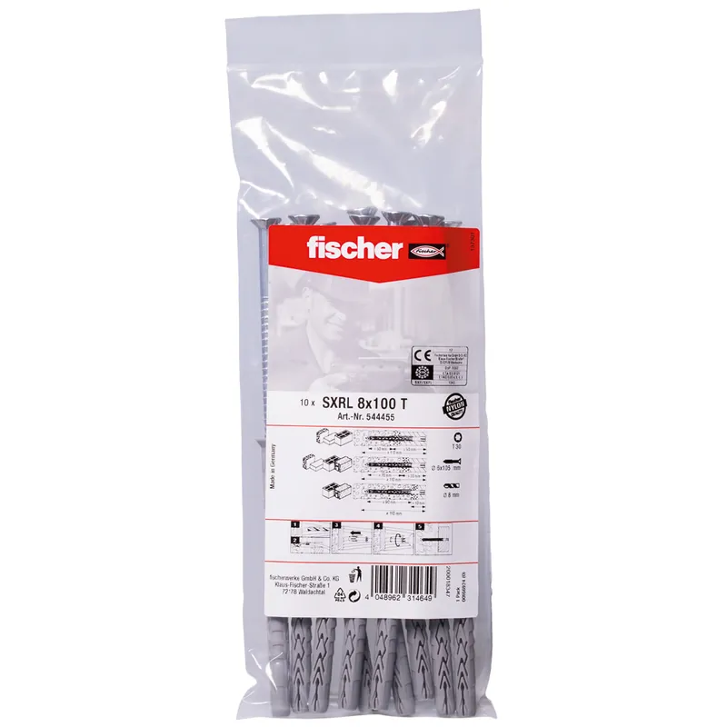 Fischer 544455 Bouchon de construction SXRL 8 x 100 vis à tête fraisée