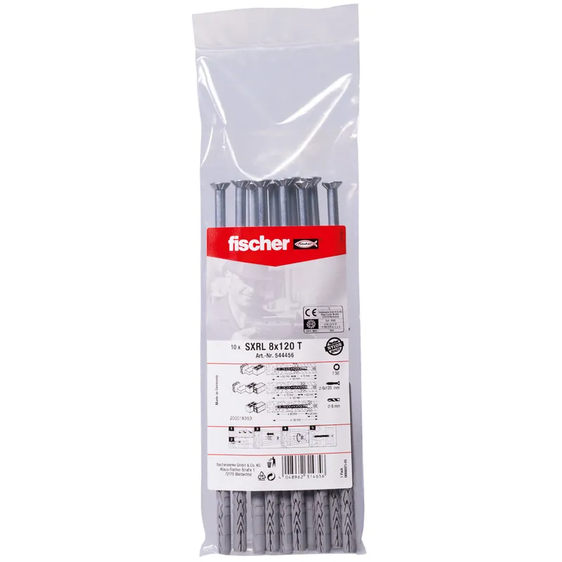 Fischer 544456 Bouchon de construction SXRL 8 x 120 vis à tête fraisée