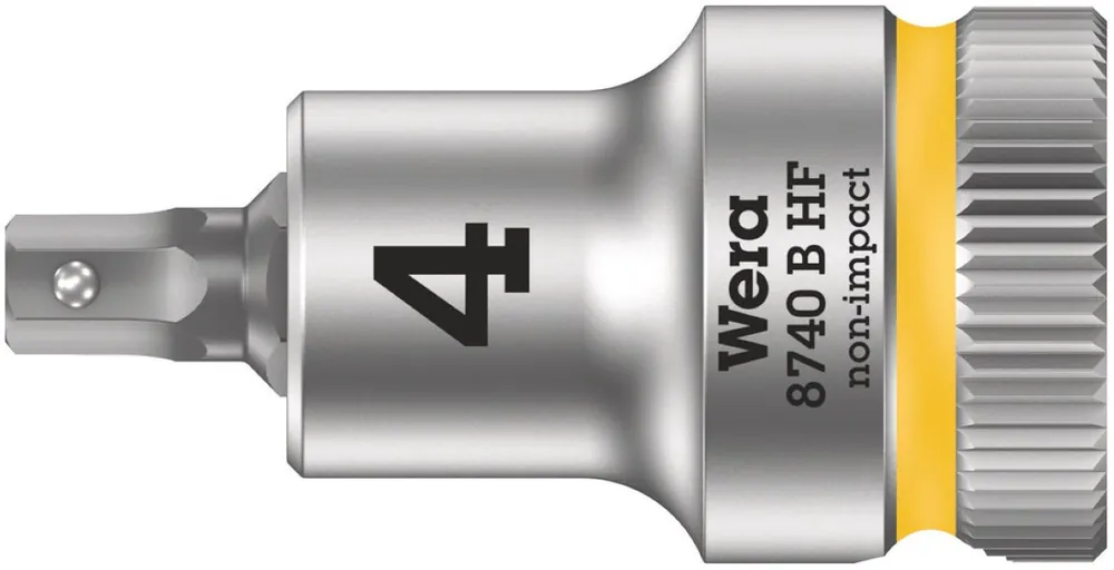 Wera 05003031001 8740 B HF Embout de douille hexagonal avec entraînement 3/8" avec fonction de maintien, 4 x 35 mm