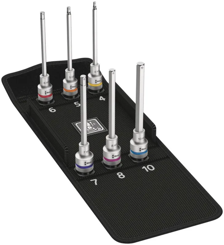 Wera 05004210001 8740 C HF 2 Jeu d‘embouts hexagonaux Zyklop, avec fonction de maintien, 6 pièces