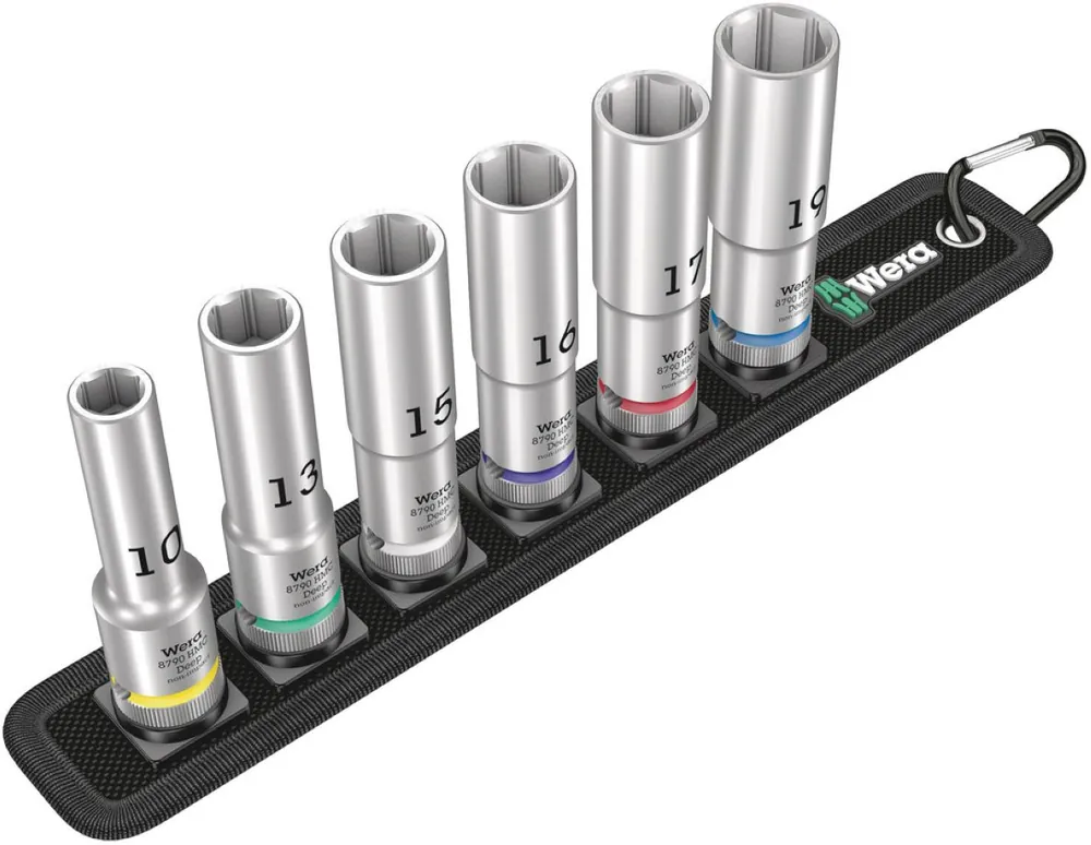 Wera 05004565001 Belt C Deep 1 Jeu de douilles, avec entraînement 1/2", 6 pièces