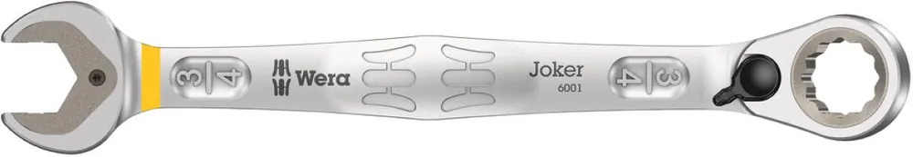 Wera 05020082001 6001 Interrupteur Joker Clé à douille et à anneau, réversible, en pouces, 3/4" x 246 mm