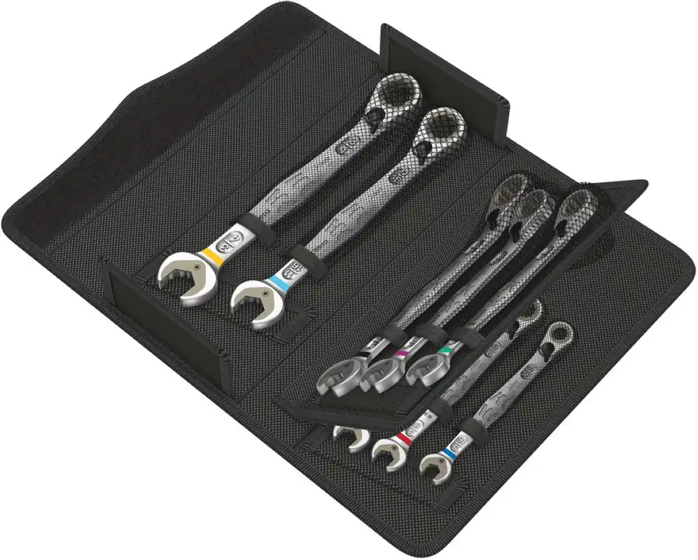 Wera 05020093001 6001 Joker Switch 8 Imperial Set 1 Jeu de clés à douille et à anneau, en pouces, 8pcs