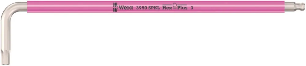 Wera 05022663001 3950 SPKL Clé hexagonale multicolore, acier inoxydable, 3 x 123 mm