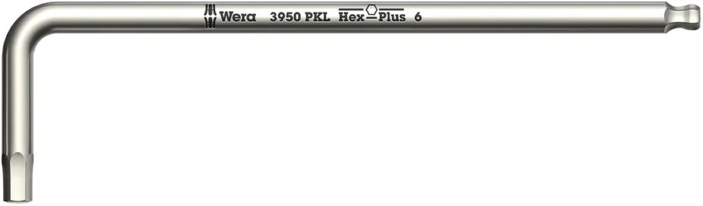 Wera 05022705001 3950 PKL Clé Allen, métrique, acier inoxydable, 5 x 154 mm