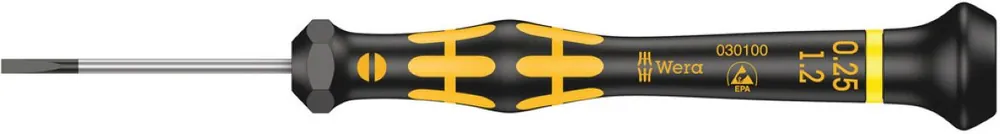 Wera 05030100001 1578 A ESD Tournevis micro-cutané Kraftform, 0,25 x 1,2 x 40 mm
