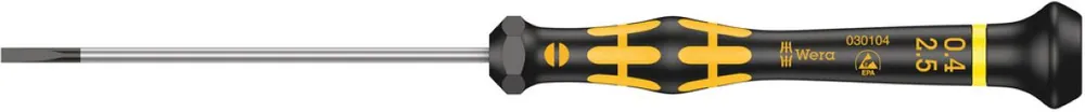 Wera 05030104001 1578 A ESD Kraftform Micro Tournevis à découper, 0.40 x 2.5 x 80 mm
