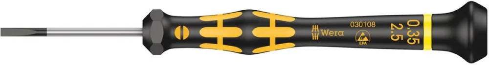 Wera 05030108001 1578 A ESD Kraftform Micro Tournevis à découper, 0.35 x 2.5 x 40 mm
