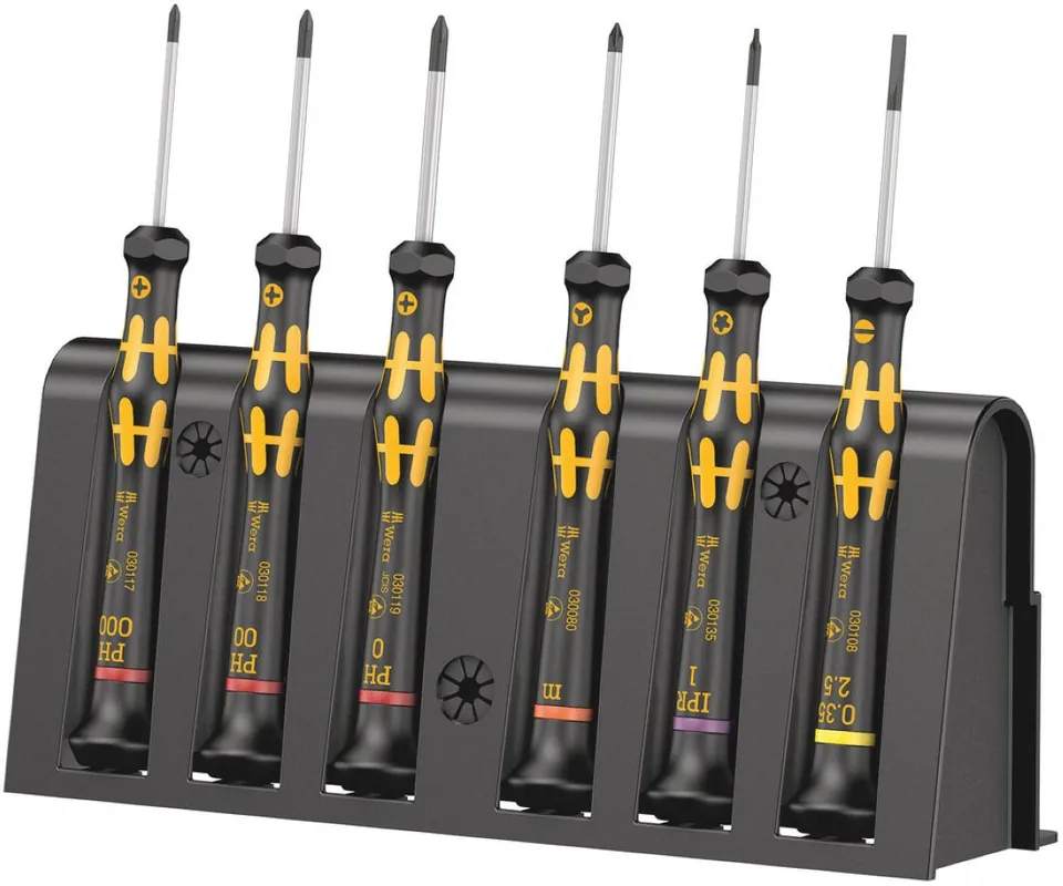 Wera 05030180001 1550/6 ESD Electronics - tournevis + support, 6 pièces