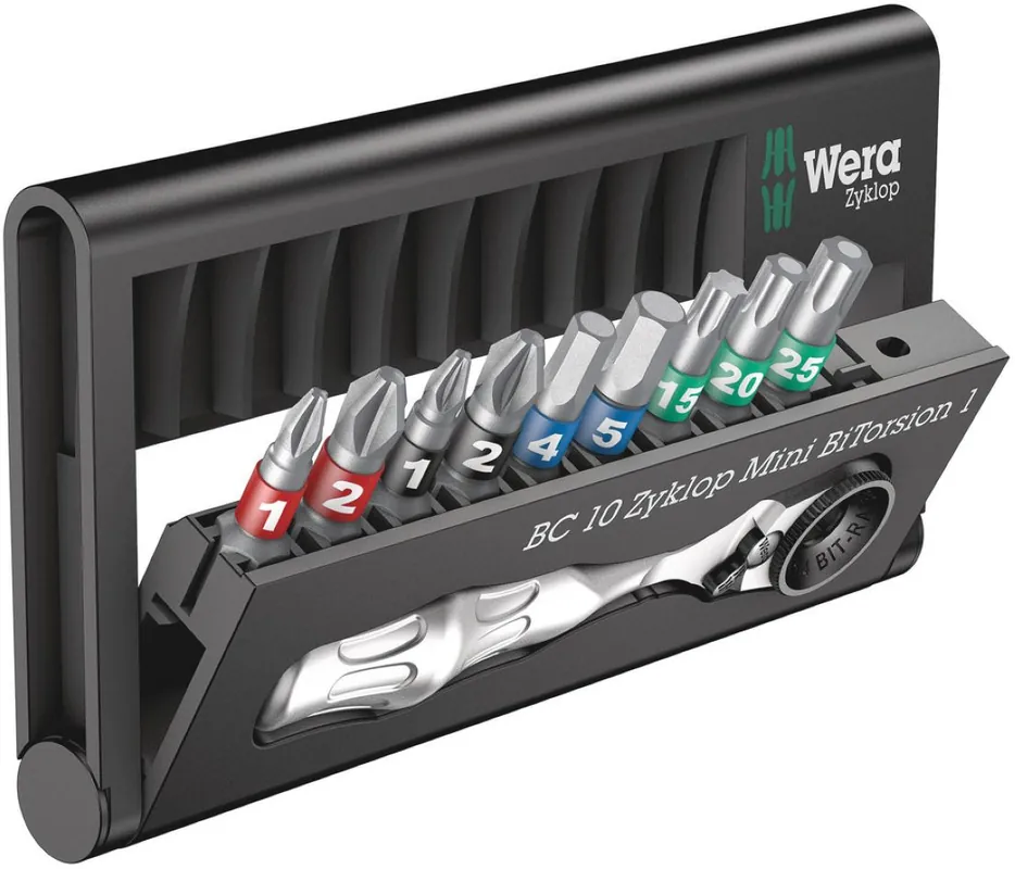Wera 05057418001 Bit-Check 10 Zyklop Mini BiTorsion 1, 10-pièces